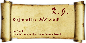 Kojnovits József névjegykártya