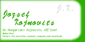 jozsef kojnovits business card